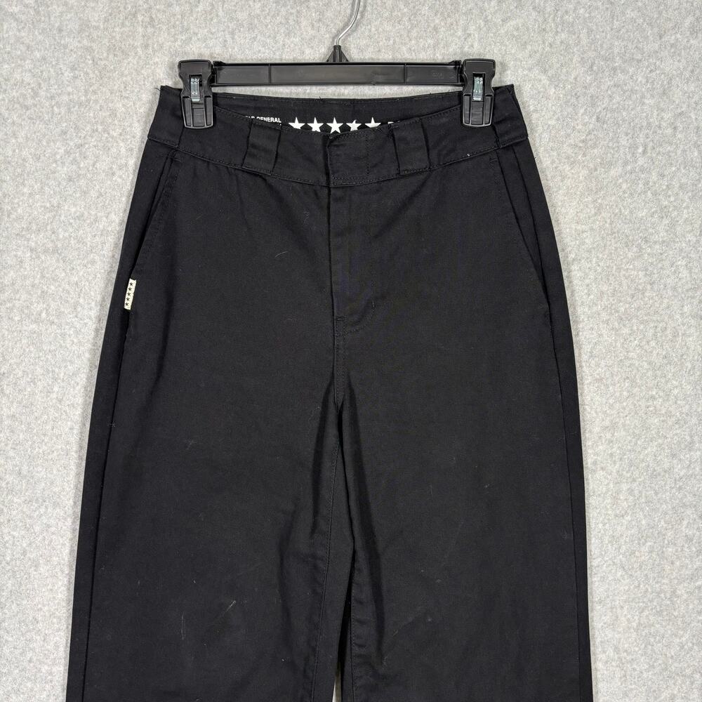 FiveStar General Pants Juniors 1 25 Black Wide Leg Downtown Chino Baggy Canvas - Picture 2 of 13